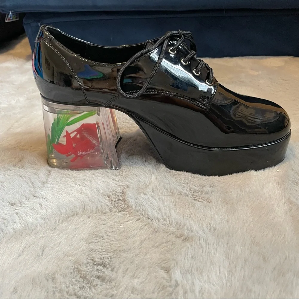 Funtasma Boots Mens 70s Platforms Black Floating Fish PIMP02 Left Shoe Only L 12 - Picture 3 of 10